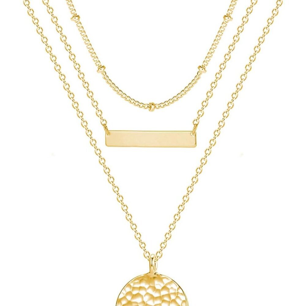 Pendant Necklace Gold Choker Layered Coin Open Karma Circle Full New Crescent Mo